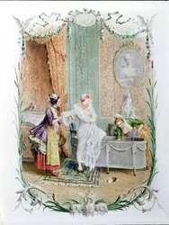 Il bagno del mattino, illustrazione della vita elegante parigina nella seconda metà del XVIII secolo, c.1890